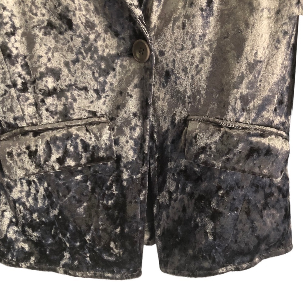 Bailey 44 Jump Cut Velvet Velour Jacket Blazer XS Silver Gray - Picture 5 of 9